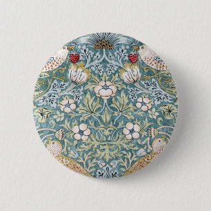 William Morris Strawberry Thief Light Design Button