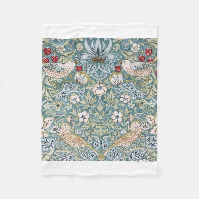 William Morris Strawberry Thief Light Design Fleecedecke (Vorderseite)