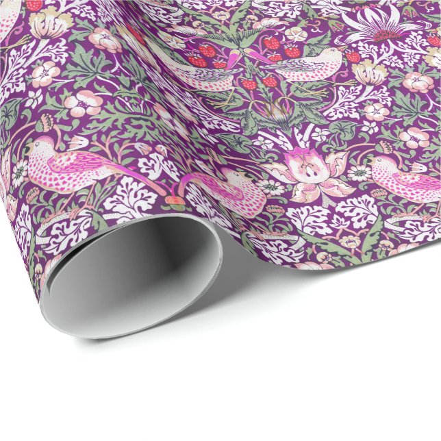 William Morris Strawberry Thief Muster Geschenkpap Geschenkpapier (Rolleneckpunkt)