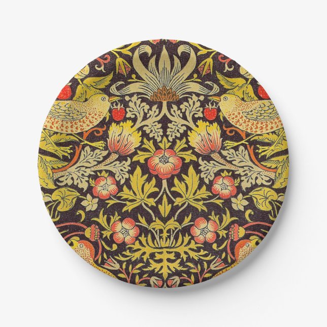 William Morris Strawberry Thief Muster Pappteller (Vorderseite)