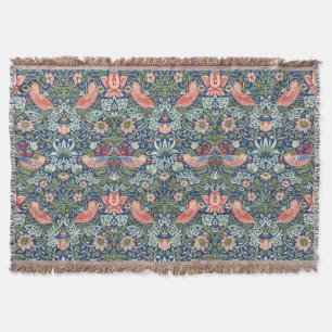 William Morris Strawberry Thief Navy Koralle Decke