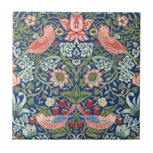 William Morris Strawberry Thief Navy Koralle Fliese