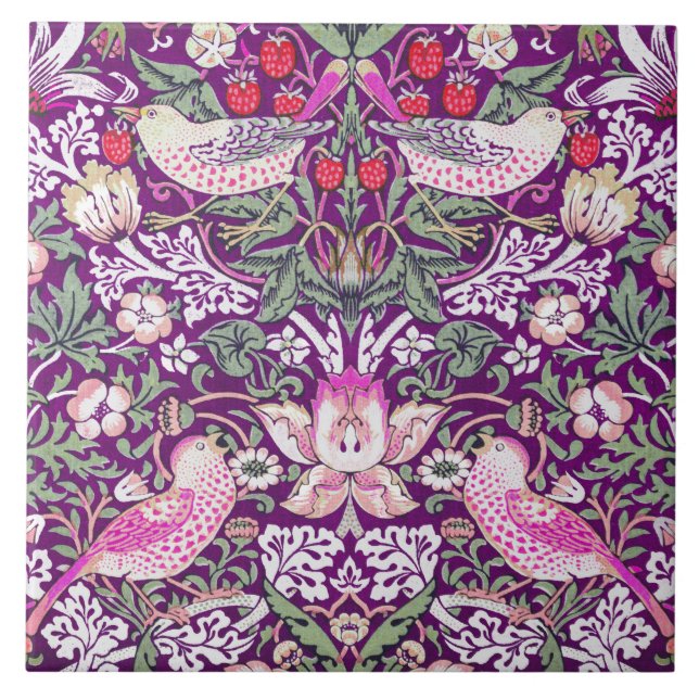William Morris Strawberry Thief Pattern Fliese (Vorderseite)