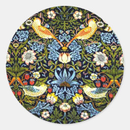 William Morris - Strawberry Thief Runder Aufkleber