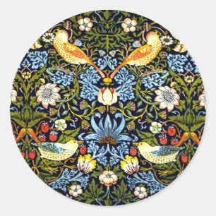William Morris - Strawberry Thief Runder Aufkleber