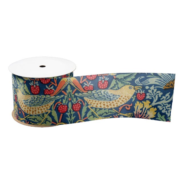 William Morris - Strawberry Thief Satinband (Spule)