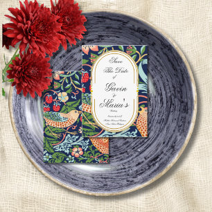 William Morris Strawberry Thief Save the Date Einladung