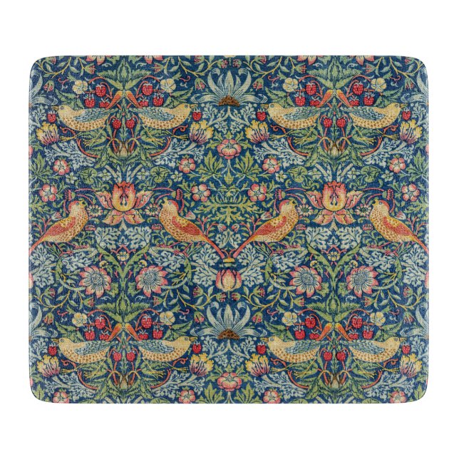 William Morris - Strawberry Thief Schneidebrett (Vorderseite)
