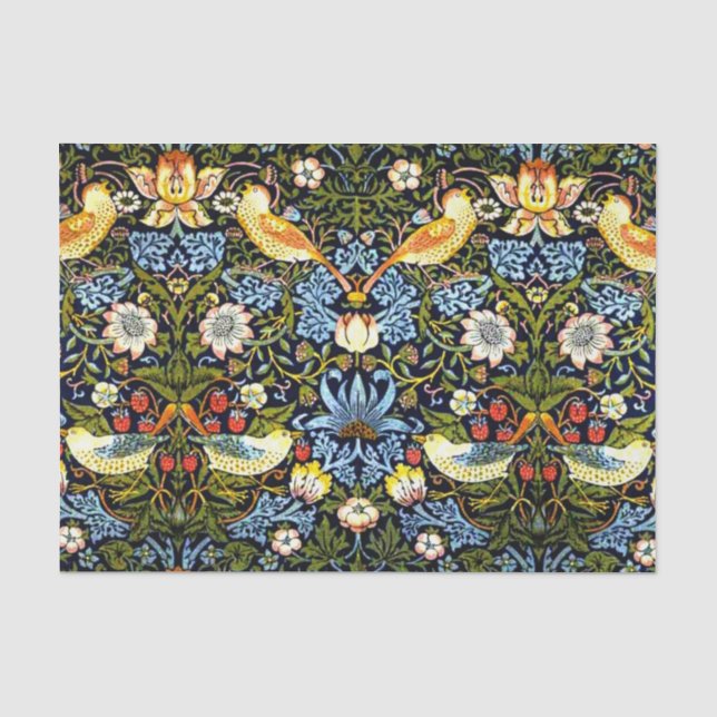 William Morris, Strawberry Thief Seidenpapier (Vorderseite)