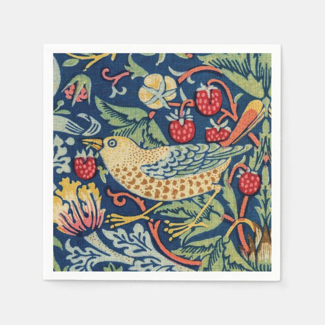 William Morris - Strawberry Thief Serviette (Vorderseite)
