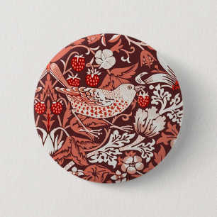 William Morris Strawberry Thief Terrakotta-Vogel Button