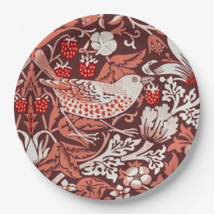 William Morris Strawberry Thief Terrakotta-Vogel Pappteller