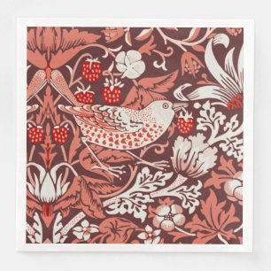 William Morris Strawberry Thief Terrakotta-Vogel Serviette