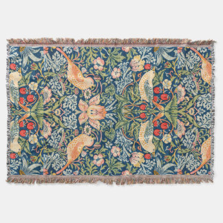 William Morris Strawberry Thief Throw Decke