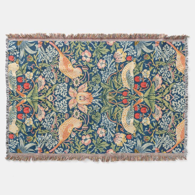 William Morris Strawberry Thief Throw Decke (Vorderseite)