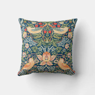 William Morris Strawberry thief Vögel Kissen