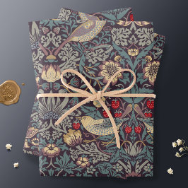William Morris Strawberry Thief Wrapping Paper Geschenkpapier Set
