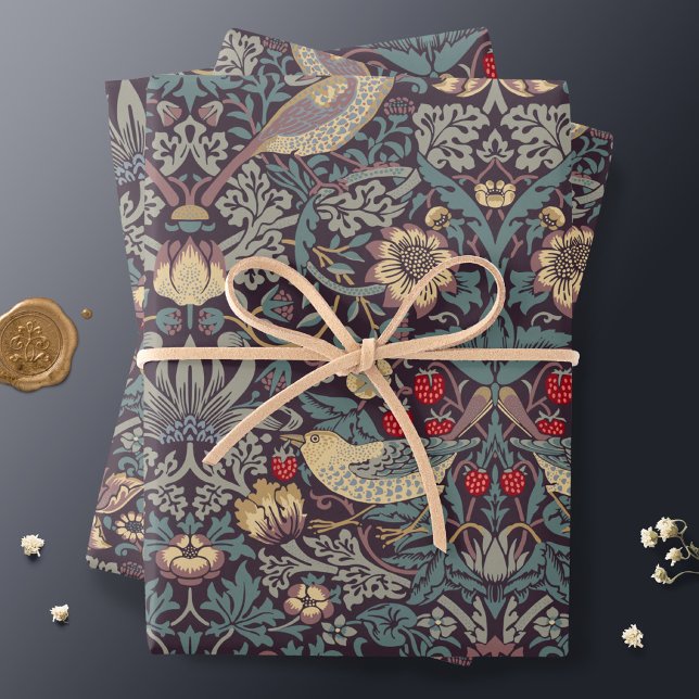 William Morris Strawberry Thief Wrapping Paper Geschenkpapier Set (Von Creator hochgeladen)