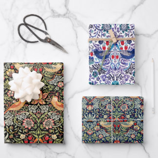 William Morris Strawberry Wrapping Paper Sheets Geschenkpapier Set