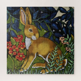 William Morris Style Rabbit Hare Woodland Animal