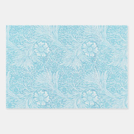 William Morris Style Vintag Blue Wrapping Paper Geschenkpapier Set