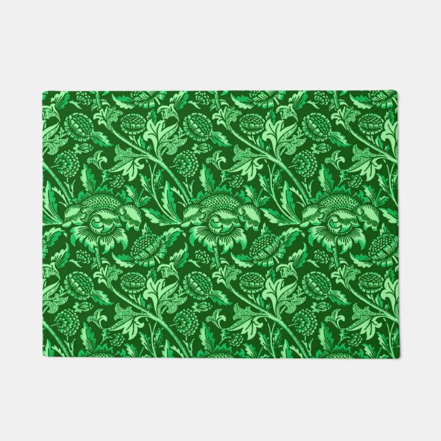 William Morris Sunblumen, Emerald Green Fußmatte (Vorderseite)