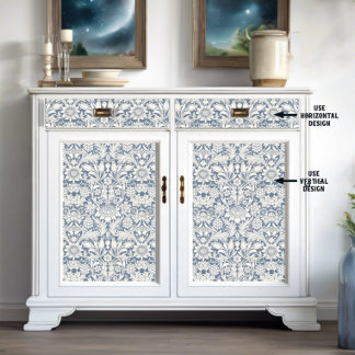 William Morris Sunflower Blue und White Decoupage Seidenpapier