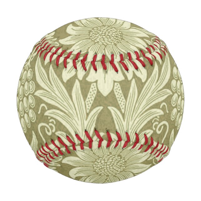 William Morris Sunflower Green Blume Baseball (Vorderseite)