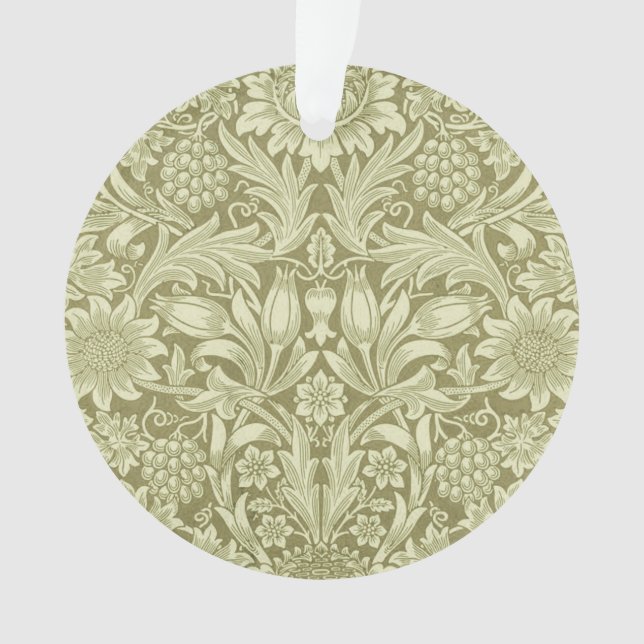 William Morris Sunflower Green Blume Ornament (Vorderseite)