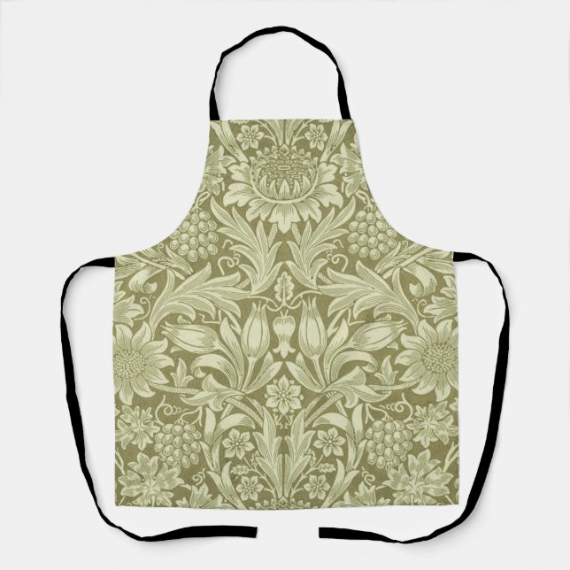 William Morris Sunflower Green Blume Schürze (Vorderseite)