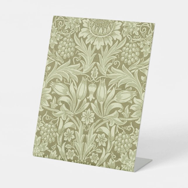 William Morris Sunflower Green Blume Sockelschild (Vorderseite)