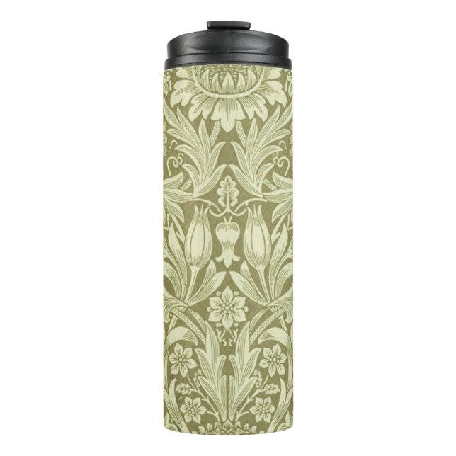 William Morris Sunflower Green Blume Thermosbecher (Vorderseite)