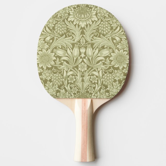 William Morris Sunflower Green Blume Tischtennis Schläger (Vorderseite)