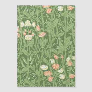 William Morris Süßerbsen-Muster Vintage Botanik Magnetkarte