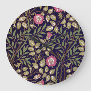 William Morris Sweet Briar Floral Art Nouveau Große Wanduhr