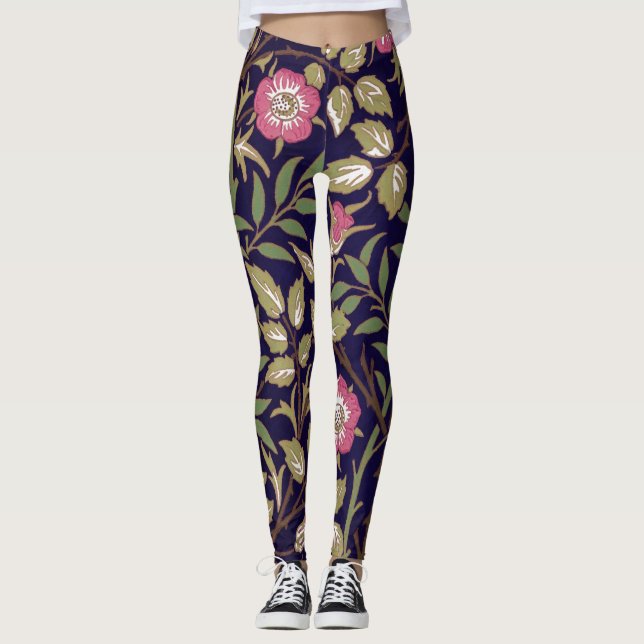 William Morris Sweet Briar Floral Art Nouveau Leggings (Vorderseite)