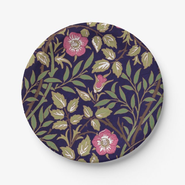 William Morris Sweet Briar Floral Art Nouveau Pappteller (Vorderseite)