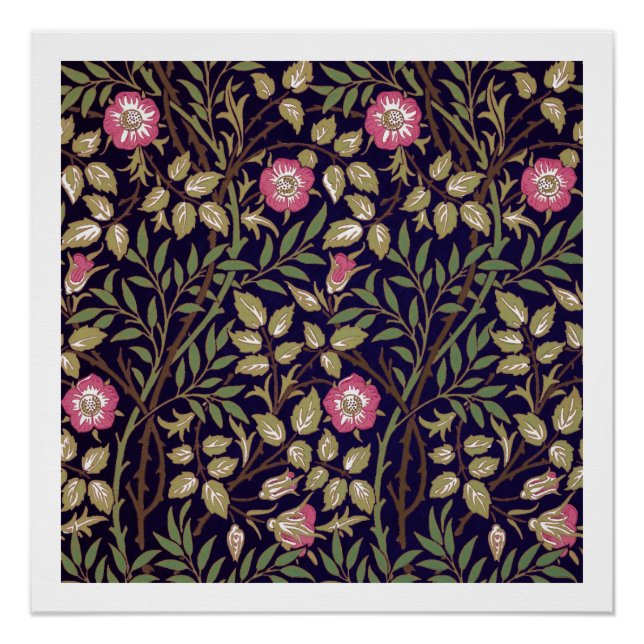 William Morris Sweet Briar Floral Art Nouveau Poster (Vorderseite)