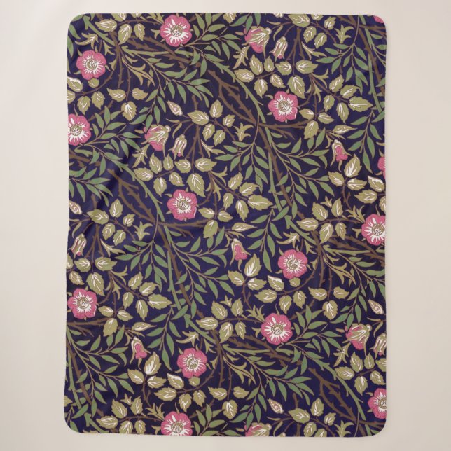 William Morris Sweet Briar Floral Art Nouveau Sherpadecke (Vorderseite)