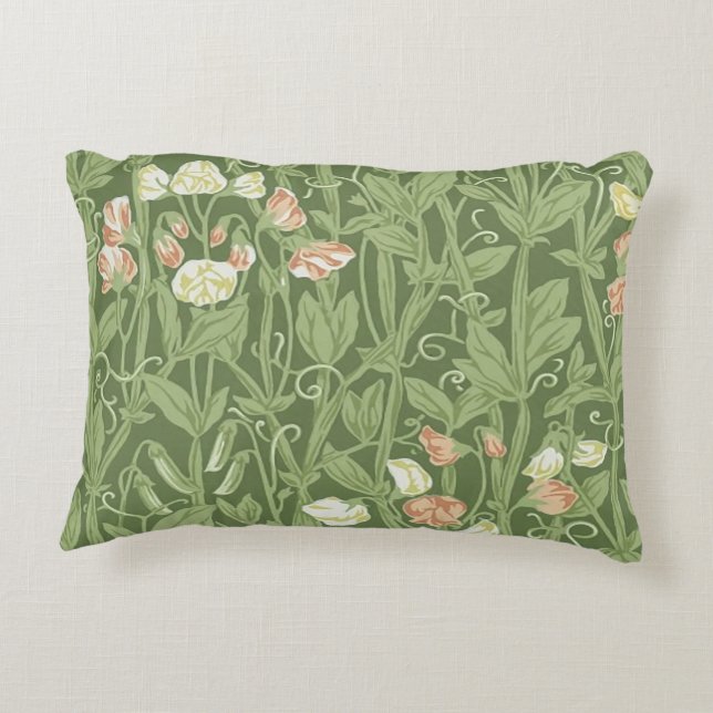 William Morris Sweet Pea Floral Design Dekokissen (Rückseite)