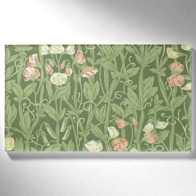 William Morris Sweet Pea Floral Design Namenschild (Vorderseite)