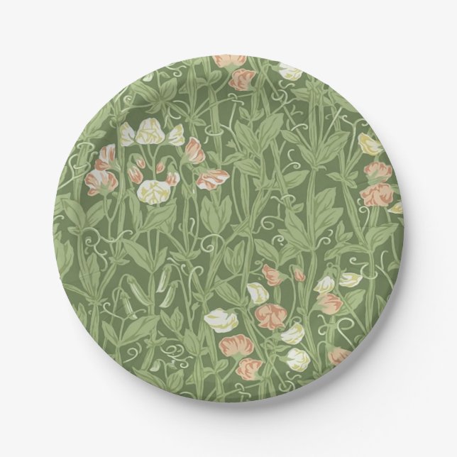 William Morris Sweet Pea Floral Design Pappteller (Vorderseite)