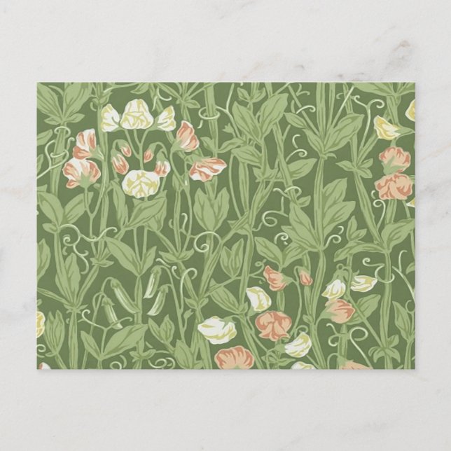 William Morris Sweet Pea Floral Design Postkarte (Vorderseite)