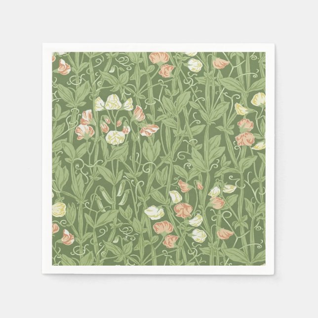 William Morris Sweet Pea Floral Design Serviette (Vorderseite)