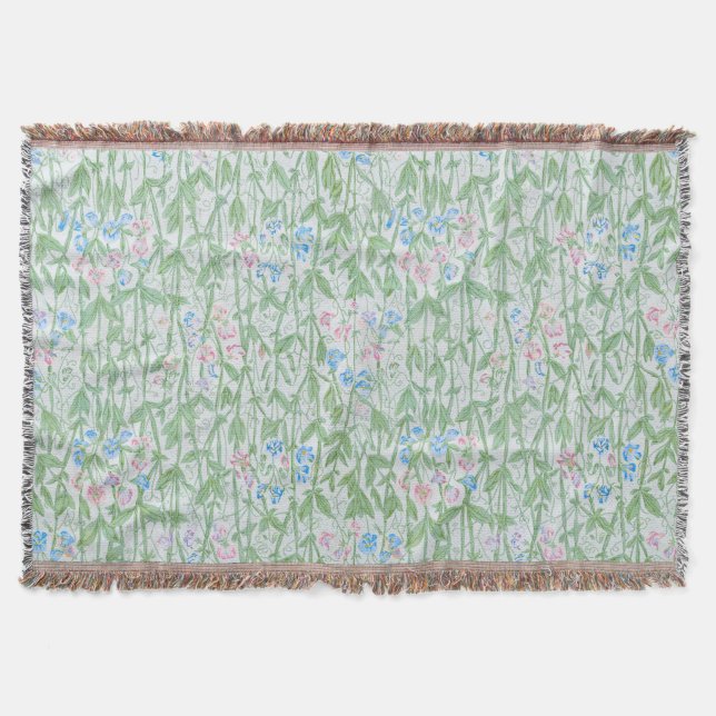 William Morris Sweet Pea Floral Pattern Classic Decke (Vorderseite)