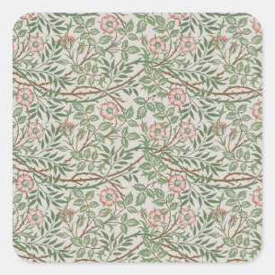 William Morris Sweetbriar Blumenmuseum Quadratischer Aufkleber