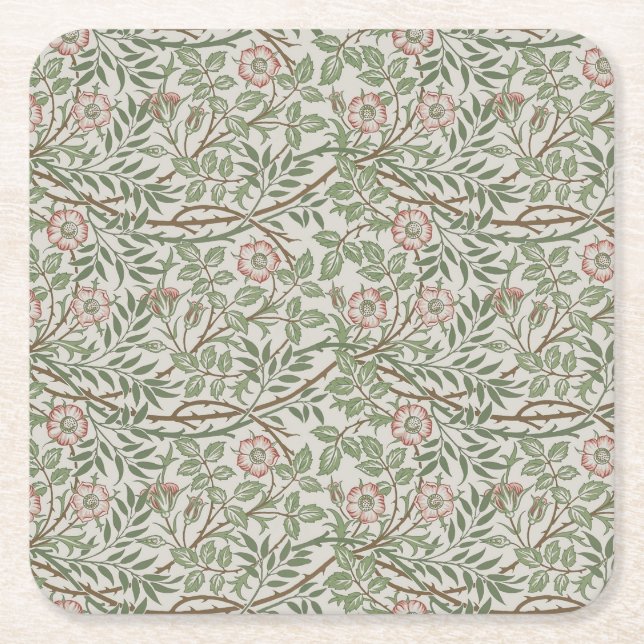 William Morris Sweetbriar Blumenmuseum Rechteckiger Pappuntersetzer (Vorderseite)