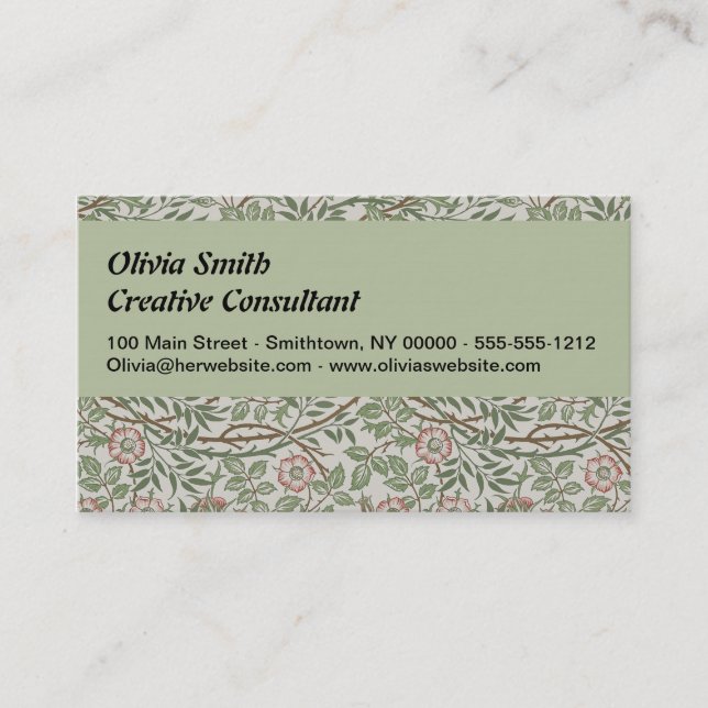 William Morris Sweetbriar Blumenmuseum Visitenkarte (Vorderseite)