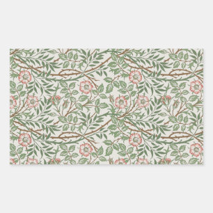 William Morris Sweetbriar Florale Art Nouveau Rechteckiger Aufkleber