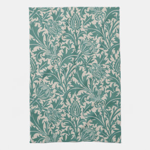 William Morris Teal Blau Distel Vintage-Tapete Geschirrtuch